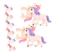 EPIGEIST 10 pezzi Mini Statue Unicorno in Plastica Liscia Decorazioni Torta e Miniature da Figurine Unicorno Resistenti e Delicate per Regalini Fine e Topper Compleanno