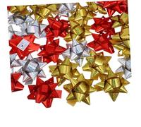 EPIGEIST 100 Pezzi Fiocchi Adesivi per Regalo con Stelle Riflettenti Decorazioni Natalizie Brillanti e Facili da Usare per Confezioni Regalo Festive
