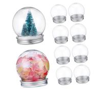 EPIGEIST 10pezzi Trasparenti con Tappo Vite per Fai da Te Palline Neve Vuote Rotonde per Dolci Gioielli e Decorazioni Natalizie