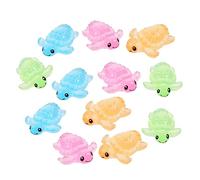 EPIGEIST 12 Pezzi Mini Luminosa Decorazione da Resina Figurine Tartarughe Piccole Colorate Che Si Illuminano al per Decorazione Interni Acquari e Micro
