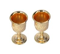 EPIGEIST 2 pezzi Calice da Vino Retro in Metallo Dorato Coppa Europea Elegante per Party Design Antiscivolo e Leggero per Uso Domestico e Festivo