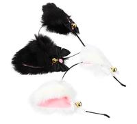 EPIGEIST 2 pezzi Cerchietti Orecchie Peluche Accessori Costume Cosplay con Design Cat Ear Creativo Fasce Morbide per Feste e Bambine e Bianco