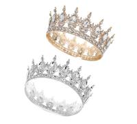 EPIGEIST 2 Pezzi diadema d'epoca Rinestone Fairy Crown diadema nuziale d'epoca diademi nuziali di strass scintillanti Testamento del matrimonio diademi barocchi Lega di zinco