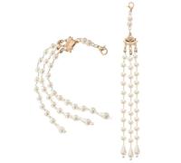 EPIGEIST 2 Pezzi Fermagli per Chioma con Lunga Catena e Nappa di Perle, Accessori Decorativi per Chioma e Borse, Decorazione Artigianale Resistente Adatta a Tutte le Occasioni