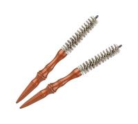 EPIGEIST 2 Pezzi Mini Spazzola Rotonda Professionale per Capelli con Setole di Cinghiale e Manico in Legno Pettine Piccolo Multifunzione per Styling Baffi Ricci e Capelli Sottili Portatile