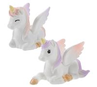 EPIGEIST 2 pezzi Miniature Unicorni in Decorativi Statue da Colorate e Resistenti per Micro Paesaggi e Decorazioni Torte Bambina