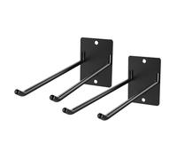 EPIGEIST 2 Pezzi Porta Attrezzi Giardino da Parete in Metallo Nero Organizer Multiuso per Scope Rastrelli Tubo e Mop Supporto Robusto e Resistente alle Intemperie per Garage Cortile e