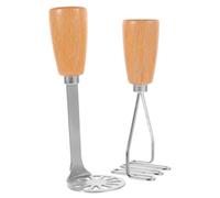 EPIGEIST 2 pezzi Schiacciapatate Manuale in Acciaio con Manico in Legno per di Verdure e Utensile Cucina Resistente e Riutilizzabile e Ristorante