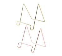 EPIGEIST 2 Pezzi Supporti in per Esposizione Piatti e Libri Stand Multifunzionale da per Riviste Foto e Base Stabile Design Semplice e Resistente Colori Oro e Rosa