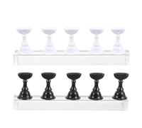 EPIGEIST 2 set Supporti per Unghie da Pratica Nail Art con Base Magnetica per Bianco e Nero Espositore Flessibile per Salone e Display Tecniche Unghie Artificiali