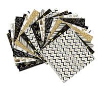 EPIGEIST 24 Fogli Carta Scrapbook Decorativa Vintage Nero Oro Resistente Antirughe per Fai da Te Diario e Album Personalizzati Carta Artigianale per Scrapbooking retrò