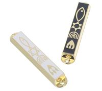 EPIGEIST 2pezzi Mezuzah Metallo Decorativa per Stipite Ebraico da Design Antico di Protezione e Arredo per La Casa Simboli Ebraici per Decorazione Interiore