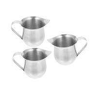 EPIGEIST 3 pezzi Brocche Monta Latte in Acciaio Inossidabile per Espresso e Cappuccino Piccole Brocche per Latte Art Portatili per Campeggio e Uso Esterno