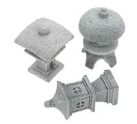 EPIGEIST 3 Pezzi Decorazione Esterno Statue Padiglione in Arenaria Resistente Paesaggistico per Bonsai e Balcone Design per Decorazioni Durature