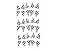 EPIGEIST 3 pezzi Festone Triangolare Strisce e Nere per Decorazioni Tema Bandierine per Feste Compleanno Matrimoni e Sportivi Facili da Installare e Riutilizzabili