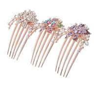 EPIGEIST 3 pezzi Pettini Decorativi per Capelli da Sposa con Strass Colorati Pettini Laterali Leggeri e Resistenti per Donna e Ragazza Accessori Raffinati per Matrimoni Feste e Damigelle