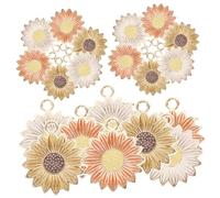 EPIGEIST 30 pezzi Ciondoli Girasole per Creazione Gioielli Fai da Te Pendenti Floreali Colorati per Orecchini Braccialetti e Portachiavi Accessori Decorativi Artigianali