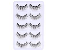 EPIGEIST 5 paia Ciglia Finte in Fibra Chimica Curly Naturali per Trucco Party e Uso Quotidiano Leggere e Facili da Applicare