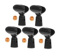 EPIGEIST 5 set Clip Microfono Resistenti in Plastica Nera con Attacco in Rame Supporto per Microfoni Dinamici e Wireless Adatti per Aste