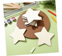 EPIGEIST 50 Pezzi Stelle Decorative in Legno Grezzo Chip Sagomati Cinque Punte per Decorazioni Fai da Te Accessori Creativi per Colorare e Dipingere