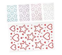 EPIGEIST 5fogli Adesivi Strass Forma di Cuore e Stella Autoadesivi per Trucco Femminile e Scrapbooking Fai da Te Decorazioni per Volto e Corpo