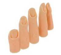 EPIGEIST 5pezzi Manichino Per Manicure Silicone Con Dita Flessibili Di Pratica Per Nail Art Unità Di Allenamento Per Tecniche Di Unghie Colorazione Marrone Accessori Per Estetiste e
