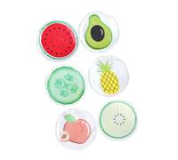 EPIGEIST 6 Pezzi Cuscinetti Oculare Rinfrescante Gel in Pvc a Forma Di Frutta, Impacchi Freddi e Caldi Per Occhi Affaticati, Copertura Occhi Estiva Per Relax e Sonno