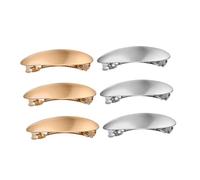 EPIGEIST 6 Pezzi Fermagli Francesi Ovali in Metallo e Argentato Barrette Eleganti per e Ragazza Clip Resistenti per Spessi e Voluminosi Accessorio Chic per Matrimoni e Feste