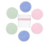 EPIGEIST 7 pezzi Dischetti Struccanti in Fibra di Bambù Lavabili e Riutilizzabili Colorati Verde Azzurro e Rosa con Sacchetto Porta Accessori per Pulizia Viso Delicata e Rimozione Trucco