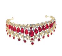 EPIGEIST Accessorio Per Con Di Strass Tiara Da Principessa Per Nozze Coroncina Sposa Prinzessinnen-krone Bride Per Parrucchiere Braut Haarschmuck Hochzeit Braut Krone Rosso