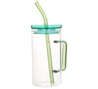 EPIGEIST Bicchieri in Vetro Quadrati con Manico Contenitore Trasparente per Bevande Varie come Latte Caffè e Succo Design Antiscivolo e Capienza per Uso Quotidiano