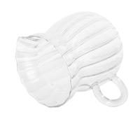 EPIGEIST Brocca per Panna in Vetro 370 Ml Design a Strisce Verticali Bricco per Schiumare Latte Trasparente Adatto per Microonde Piccolo Distributore di Bevande per Casa Ufficio e