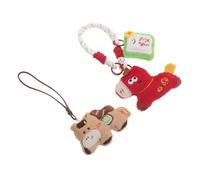 EPIGEIST Ciondolo a Forma di Cavallo 2 Pezzi, Decorazione Pendente per Cellulare e Zaino, Accessorio Kawaii in Peluche per Smartphone e Borse, Charm Animale Zodiacale Cinese