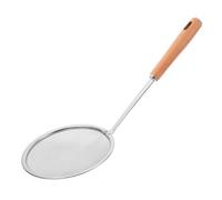 EPIGEIST Colino da Cucina in Acciaio Inossidabile con Manico in Legno Ergonomico Cucchiaio Filtro Multifunzionale per Olio Sospensione Schiuma e Filtraggio Liquidi Strainer Utensile