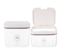 EPIGEIST Contenitori Ermetici per Alimenti Coperchio 2 Pezzi (2,8l + 4,5l) per Riso e Farina Misurino, Contenitori la Dispensa Cucina, Plastica Trasparente Resistente