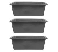 EPIGEIST Contenitori Plastica Rettangolari per Lavaggio Stoviglie 34x23,8x10,9 Cm Set da 3, Vasche Multiuso Pp per Ristorazione e Conservazione Alimenti, Compatibili Carrelli Cucina