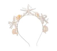 EPIGEIST Corona di Conchiglie Fascia per Capelli da Sposa Stella Marina Accessori per Capelli da Spiaggia per Donne e Ragazze Copricapo da Sposa Leggero e Confortevole