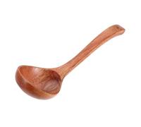 EPIGEIST Cucchiaio da Zuppa in Legno Massello con Manico Lungo Ergonomico Mestolo Resistente al Calore per Cucinare Ramen Zuppe e Noodles Utensile Naturale per Cucina Domestica