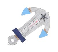 EPIGEIST Decorazione da Parete Ancora in Legno Rustica e Termometro Nautico Integrato, Ornamento Artigianale per Camera da Letto a Tema Oceano e Arredamento Nautico Vintage