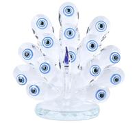 EPIGEIST Decorazione da Tavolo in Cristallo Pavone Occhi Blu, Artigianato Creativo Trasparente per Arredamento Casa, Ornamento Decorativo per Feste e Ufficio, Accessorio Scenico per