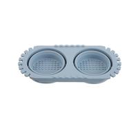 EPIGEIST Lavapennelli Pieghevole in Silicone Blu, Tazza Portapennelli per Pittura Acrilica e Acquerelli con Doppio Secchio e Organizer, Portatile per Studenti, Artisti e Uso in Studio