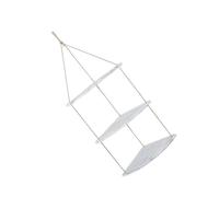 EPIGEIST Mensola Angolare da Parete in Design Scandinavo Scaffale Sospeso Ventaglio con Corde Rinforzate Porta Fioriera e Decorazioni per Soggiorno Camera e Ufficio Bianco