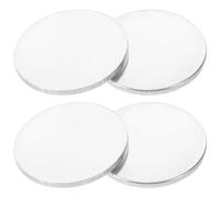 EPIGEIST Monete Vuote Fai da Te in Metallo Argento 44 Mm Bordo Filettato, Set da 4 Pezzi per Incisione Laser Personalizzata, Monete Rotonde da Collezione per Regali e Artigianato