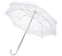 EPIGEIST Ombrello di Pizzo Bianco Vintage per Matrimonio e Shower Manico Ergonomico, Accessorio Fotografico Versatile per Tea Party e Feste di Nozze