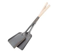 EPIGEIST Pala per Cenere di Carbone a Manico in Ferro Nero Resistente, Set 2 Pezzi Multiuso per Pulizia Stufa, Giardino e Forno, Utensile Portatile per Raccolta Rifiuti e Cenere