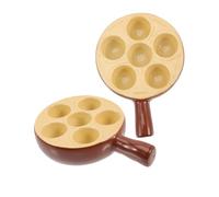 EPIGEIST Piatto Per Lumache in Ceramica Resistente Alte Temperature 2 Pezzi 4,5 Pollici Con Fori Antiscivolo Per Cucina e Ristorante