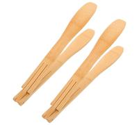 EPIGEIST Pinze per Toast in Bambù 30 CM Set 2 Pezzi Utensili da Cucina per Tostapane e Barbecue Resistenti al Calore Design Antiscivolo senza Vernice per Servire Pane Pancetta e