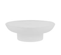 EPIGEIST Porta Sapone Rotondo in Vetro Bianco per Bagno e Cucina, Raffinato e Facile da Pulire, per Hotel e Camere Ospiti
