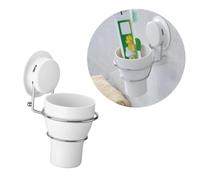 EPIGEIST Portaspazzolino da Parete con Ventosa in Acciaio Supporto per Tazza Plastica da Bagno Spazzolino e Dentifricio Montabile Foratura Organizer Igienico per Lavabo
