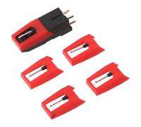 EPIGEIST Puntine per Giradischi di Precisione e Cartuccia di Ricambio Robusta, Set 1 Testina e 4 Aghi Diamantati per Vinili, Kit di Manutenzione per Giradischi Fonografici Vintage Adatto